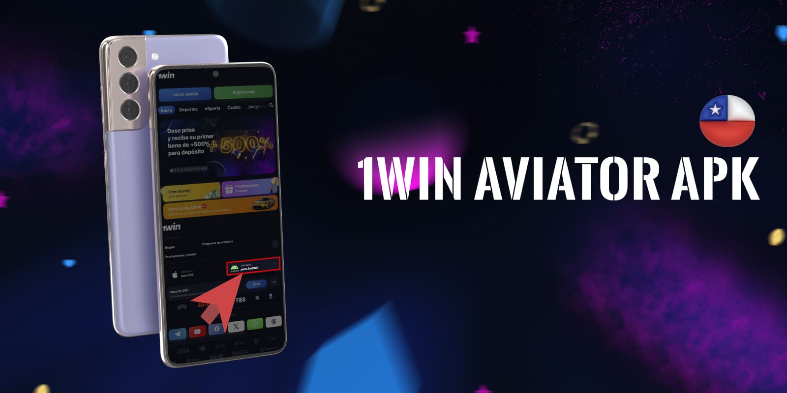  Descarga e instalación de la app 1Win para jugar Aviator en Android.