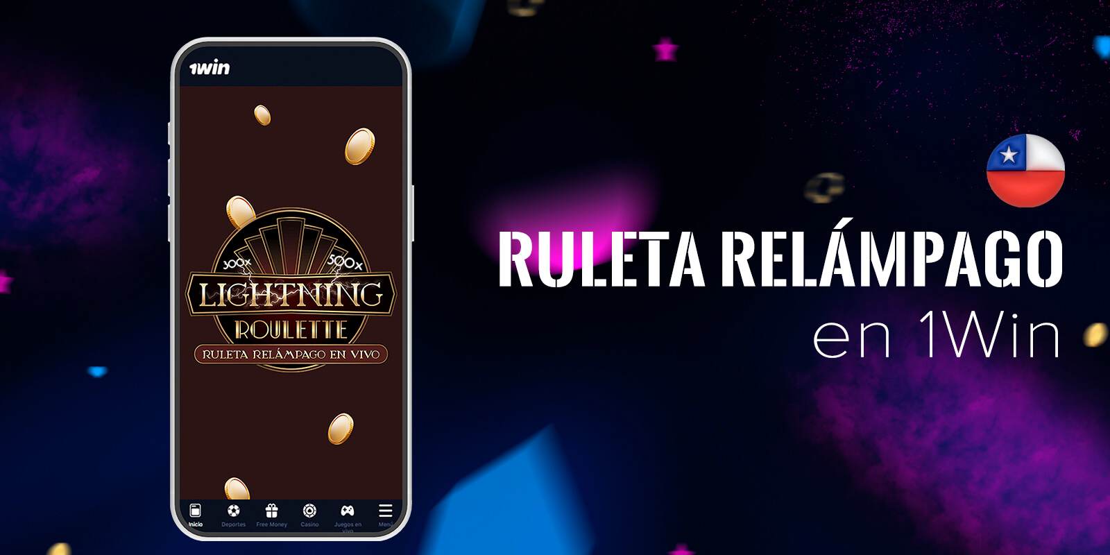 Ruleta Relámpago con números especiales que multiplican pagos entre 50 y 500 veces.