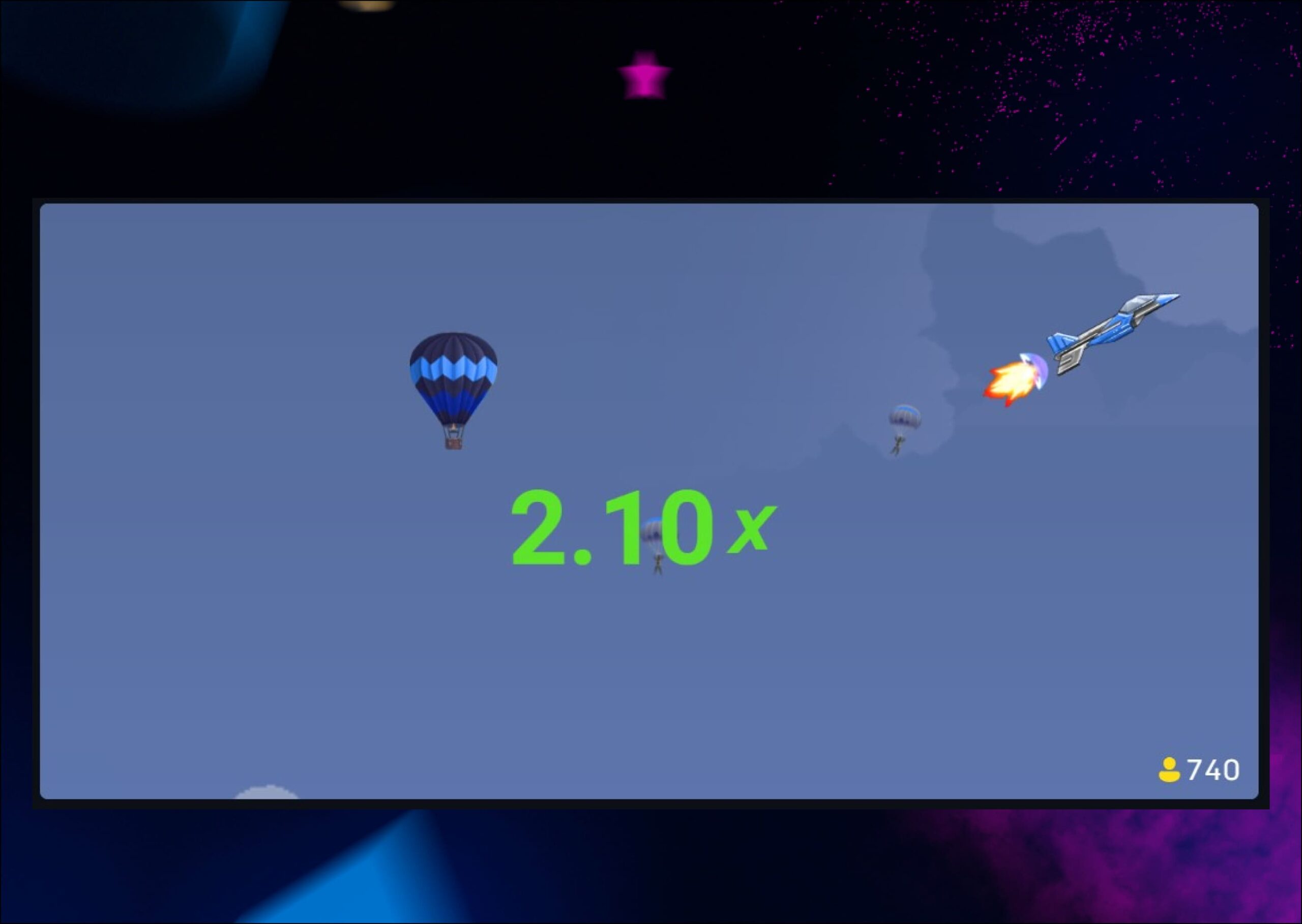 Avión volando en JetX.